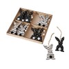 Hoppie Pendant Black White Wooden Rabbit for Hanging Easter Hanger