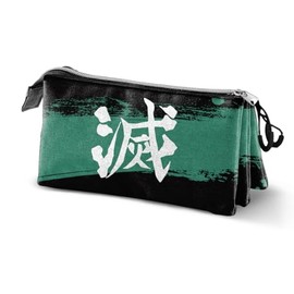 Demon Slayer Sutoriku Triple Pencil Case, Multi-Colour, 23 x 11 cm, multicoloured, Triple Pencil Case Sutoriku