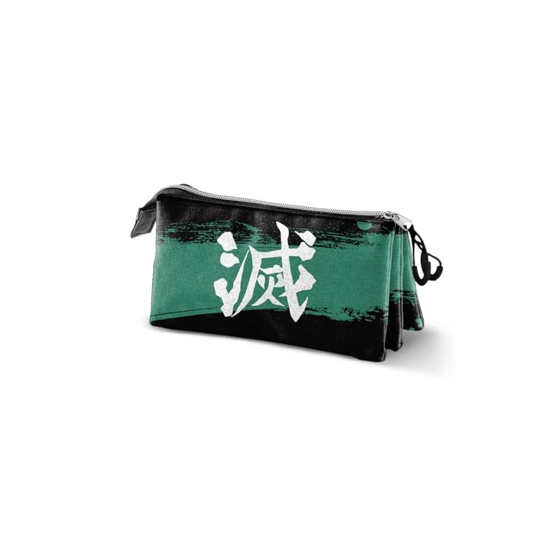 Demon Slayer Sutoriku Triple Pencil Case, Multi-Colour, 23 x 11