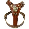 Beautiful Tan Leather Dog Harness Large with Staffordshire Bullterrier Head