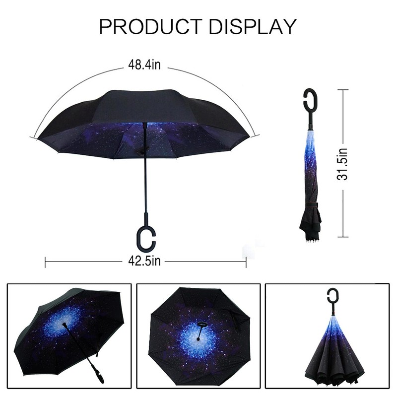 MRTLLOA 40/49/56 Inch Oversize Windproof Inverted Reverse Upside Down Umbrella,