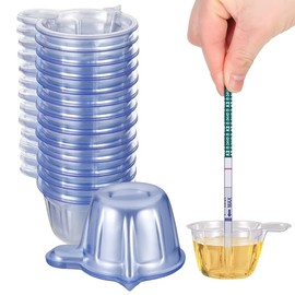 Pinenuts Disposable Urine Cups, 60 Pcs Plastic Urine Collection Cups, 50 ML Urine Specimen Cups for Pregnancy Ovulation Test