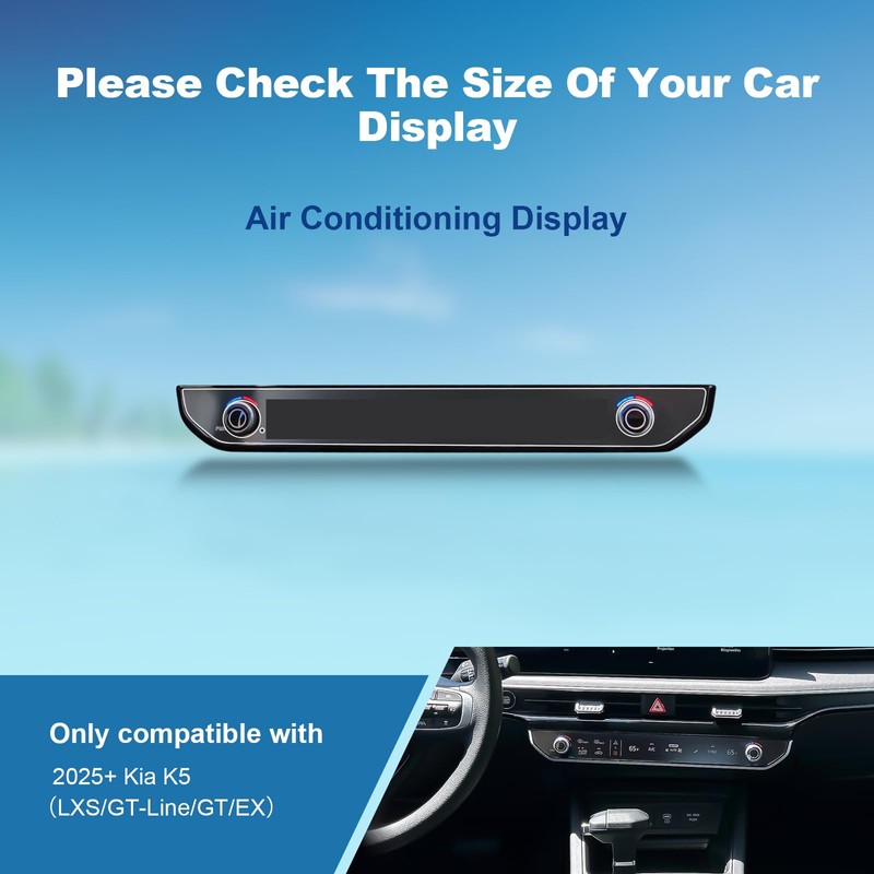 Coleya (2 Pack) 2025 K5 AC Screen Protector for Kia