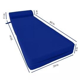 Danfuton Sleeper Chair Folding Foam Beds, Portable Couch Sit Sleep 6 x 24 x 70 Royal