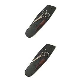 NOLITOY 2 Sets Beard Trimming Scissors Hair Cutting Scissor Beard Shears Grooming Scissor Kit Professional Shears Hair Cutting Beard Cutter Mustache Trimming Scissors Beard Scissors Black