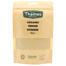 Organic Ginger Powder - No Additives or Preservatives - Raw, Vegan, GMO-Free, Certified Organic - Flavorful, Aromatic Spice for Cooking, Baking, and Tea - Thames Organic 100g