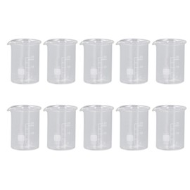 10PCS Glass Beaker Set Experiment Measuring Cup with Scale Teaching Equipment 25mL Capacity