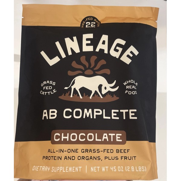 Unbranded LINEAGE PROVISIONS AB COMPLETE PROTEIN POWDER CHOCOLATE 2.8LBS EXP