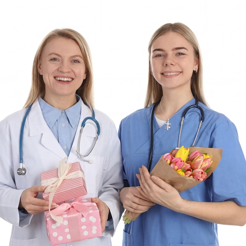 Esirly Nurses Week Gifts - Stethoscope Cross Necklace Nurses Week
