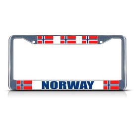 Fastasticdeals Norway Flag Norwegian License Plate Frame Tag Holder Cover