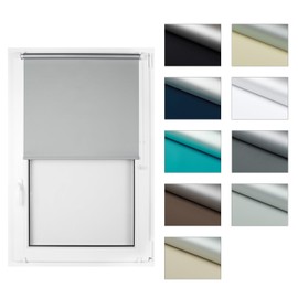 RENA Thermal Roller Blind, No Drilling, Blackout Roller Blinds for Windows, Roman Blind for Indoor Clamping Roller Blind, Blackout Privacy Screen, Sun Protection, Customised Roller Blind, 30-129 cm