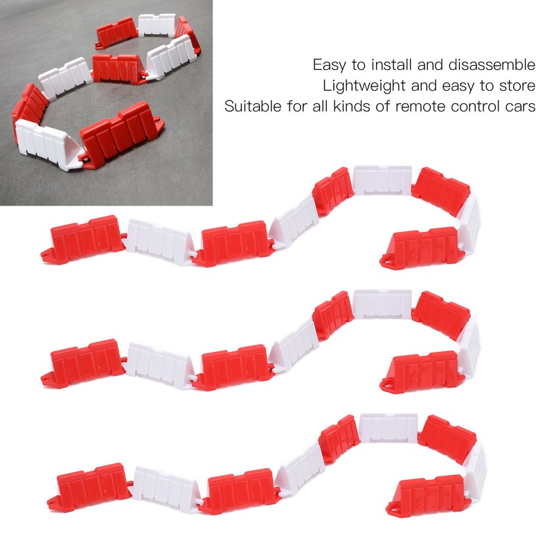30Pcs RC Roadblocks Plastic Universal Drift Race Road Barriers Remote