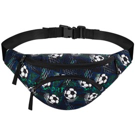 Choco Mocha Kids Fanny Pack Boys Fanny Pack for Kids 4-6 6-9 Toddler Fanny Pack Boy 2-4 age 3-5 Children Waist Pack Kids Belt Bag for Little Boys Hip Pack 6-8 Gifts, Football Black