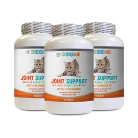 MY LUCKY PETS LLC cat Hip and Joint Supplements - CAT Joint Support with Turmeric Complex - Hip Care - Premium MSM - msm for Cats - 3 Bottles (180 Chewable Tablets)