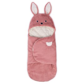 Baby GUND Oh So Snuggly Bunny Blanket Wrap, Plush Hooded Baby Blanket Wrap for Newborns, Pink/Cream, 26”