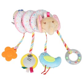 Baby Hanging Stroller Toy Squeaky Early Educational Baby Spiral Plush Activity Toys for Newborn Boys Girls Type 2