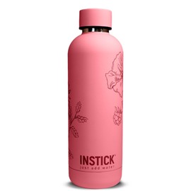 INSTICK Isolierflasche Rose 750 ml – Edelstahl-Wasserflasche mit floralem Motiv, auslaufsicher für heiße & kalte Getränke, ideal für Outdoor, Sport und Reisen