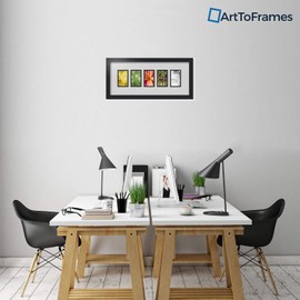 Art to Frames Double-Multimat-156-756/89-FRBW26079 Collage Photo Frame Double Mat with 5-3x5 Openings and Satin Black Frame