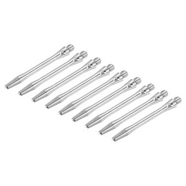 PATIKIL 45mm Aluminum Dart Shafts, Medium 2BA Thread Dart Stems Dart Accessories Throwing Fitting for Steel Tip - 9 Pack (Silver Tone)