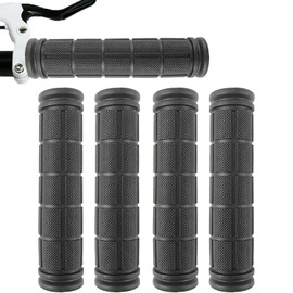 2 Pair Bike Handlebar Grips, Handlebar Grips, Non-Slip Soft Rubber Cycling Grips, Bike Handle Grips for Bicycle Handlebars, Cycle Handlebar Grips for Road Mountain Bicycle, 22 mm Inner Diameter,Black