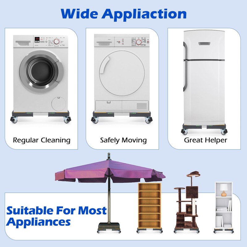 Nefish Heavy Duty Dolly for Washing Machine Adjustable Mini Fridge
