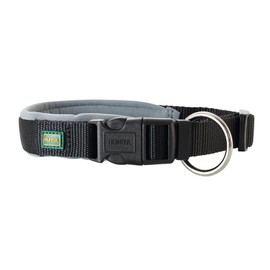 HUNTER Neoprene Vario Plus Dog Collar Nylon with Neoprene Padded 45–50 / 2.0 (M–L), Black/Grey