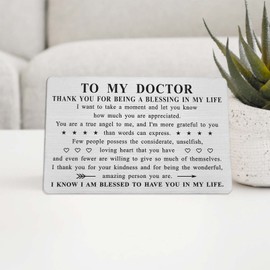 ABNTY Doctor's Day Gifts - Appreciation Doctor Gifts - Thank You Doctor Wallet Card Insert - Special Gifts for Doctor