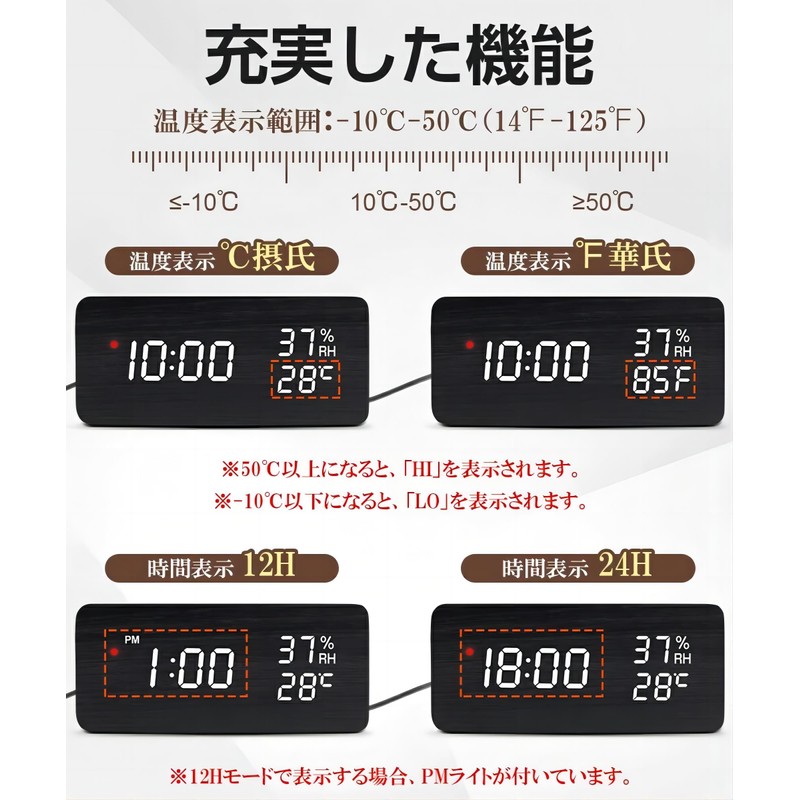 Radio Clock, Digital Alarm Clock, Loud Volume, 3 Pairs of