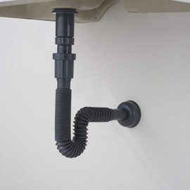 Miraga Bathroom Sink Stopper Vertical Straight Bottle Trap Complete Set Adjustable 1-1/4 Sink Drain Pop Up Drain Stopper Set w/Expandable Pipe, Overflow Adjustable