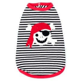 The Worthy Dog Pirate Tees, Cotton Soft Tank T-Shirt for Dogs, Breathable Summer Outfit for Pets, Multicolor - Medium