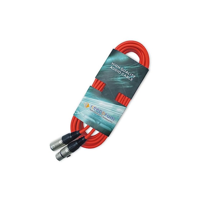 keepdrum Microphone Cable Red 10 m XLR Female XLR Male