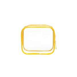 1 PCS Orange Travel Toiletries Bags 12x3.5x10cm Clear PVC Makeup Bags Portable Travel Toiletries Pouch for Bathroom, Vacation