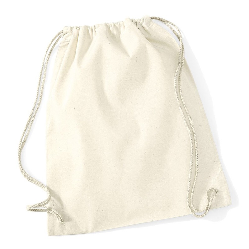 Westford Mill Cotton Lightweight Draw String Gym Sac Bag -