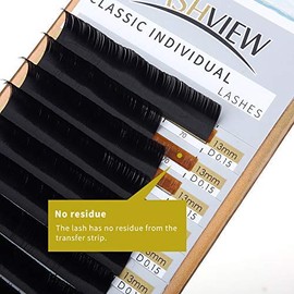 LASHVIEW Eyelash Extensions,Individual Lashes,Premium Single&Classic Lashes,0.15 Thickness C 15mm,Natural Semi Permanent Eyelashes,Eyelash Extension Supplies,Soft Application-Friendly, Lashes