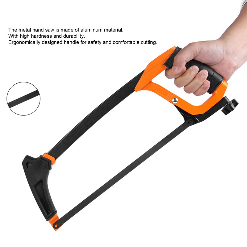 Hacksaw Frame 12in Adjustable Aluminum Alloy Hand Saw Frame Rubber