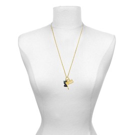 Delight Jewelry Resin Black Kitty Cat with Witch Hat Goldtone Class of 2026 Graduation Zoey Charm Necklace, 28"