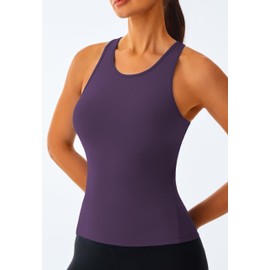 Womens Workout Tops Open Back Racerback Tank Tops Sleeveless Yoga Athletic Running Shirts Gym Clothes