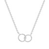 Interlocking Double Ring Friendship Love Necklace in Sterling Silver