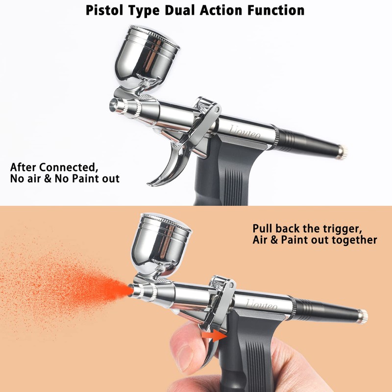 Uouteo Airbrush Trigger Gun Air Brush Gun with 0.3 mm