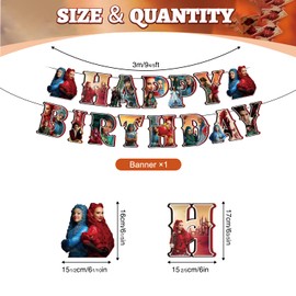 Happy Birthday Decorations, 43 Pcs Movie-Theme Birthday Party Decorations, Red And Blue Birthday Decorations, Birthday Decorations, Happy Birthday Movie Decorations