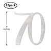 Silver Glitter 70th Birthday Centerpiece Sticks, 12-Pack Number 70 Table