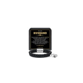 LUXEJEW Mens Bracelet Gifts for Husband - Best Birthday Gifts for Husband from Wife Leather Beaded Bracelets for Men Christmas Valentines Gift Unique Father's Gift for Him Men Ideas