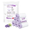Commode Liners - 120 Lavender Scented Disposable Commode Bags, Leak-Proof