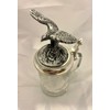 M. CORNELL IMPORTERS German Stein Eagle Wildlife Beer Glass w/Pewter