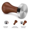 51mm Solid Aluminum Coffee Tamper, Wooden Handle Espresso Press Tamper
