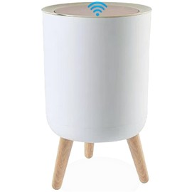 Yatmung Bathroom Trash Can Automatic Touchless - Smart Garbage Can - Waste Basket for Bedroom, Living Room, Toilet, Office - Motion Sensor Trash Bin with Lid - White 250811