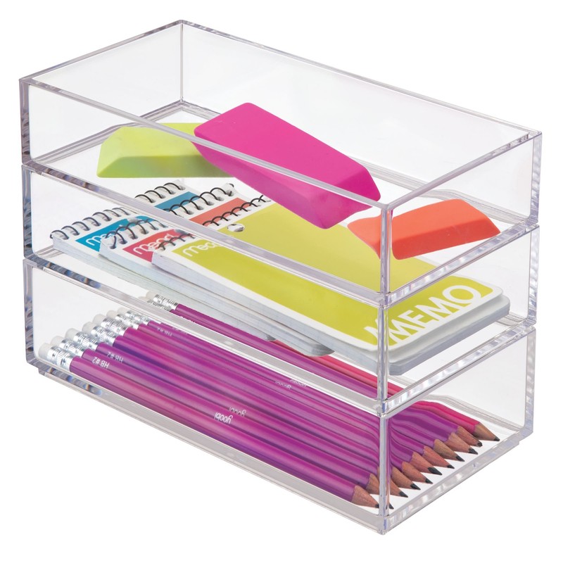 InterDesign iDesign Clarity Plastic Drawer Organizer for Vanity, Countertop, Bathroom,