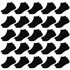 25 Pairs Boys Ankle Socks Kids Socks Toddler Low Cut Socks for Boys Girls 1-2 Years(Black)