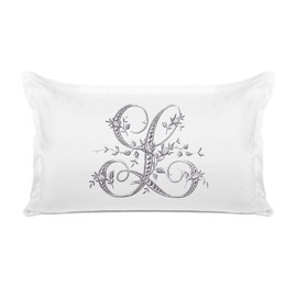 Di Lewis Pillowcase - Vintage French Monogram Letter L Pillow Case - Hypoallergenic, Breathable, Anti Wrinkle, White - 20x30 Standard Queen…