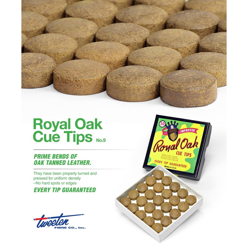 Tweeten Royal Oak Billiard Pool Cue Tips - 1 Box